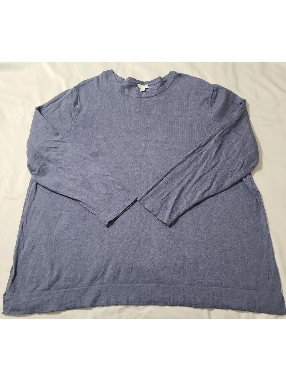 J.Jill Knit Sweater Womens Sz 3X Dusty Blue Relaxed Lightweight Oversized Tunic